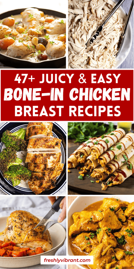 Delicious bone-in chicken breast recipes perfect for tonight's dinner, featuring juicy, flavorful, a.