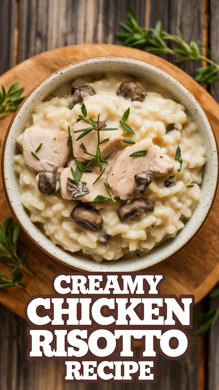 Chicken Rice Risotto Recipe Creamy Chicken Risotto Recipe with Parmesan and Fresh Herbs - Freshly ...