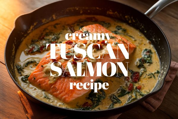 Creamy Tuscan Salmon Recipe with Spinach and Garlic