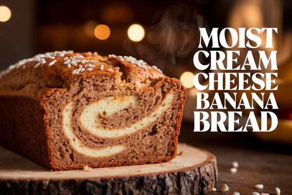 Moist Cream Cheese Banana Bread with Rich Flavor