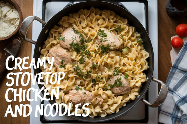 Stovetop Chicken and Noodles in Creamy Homemade Broth