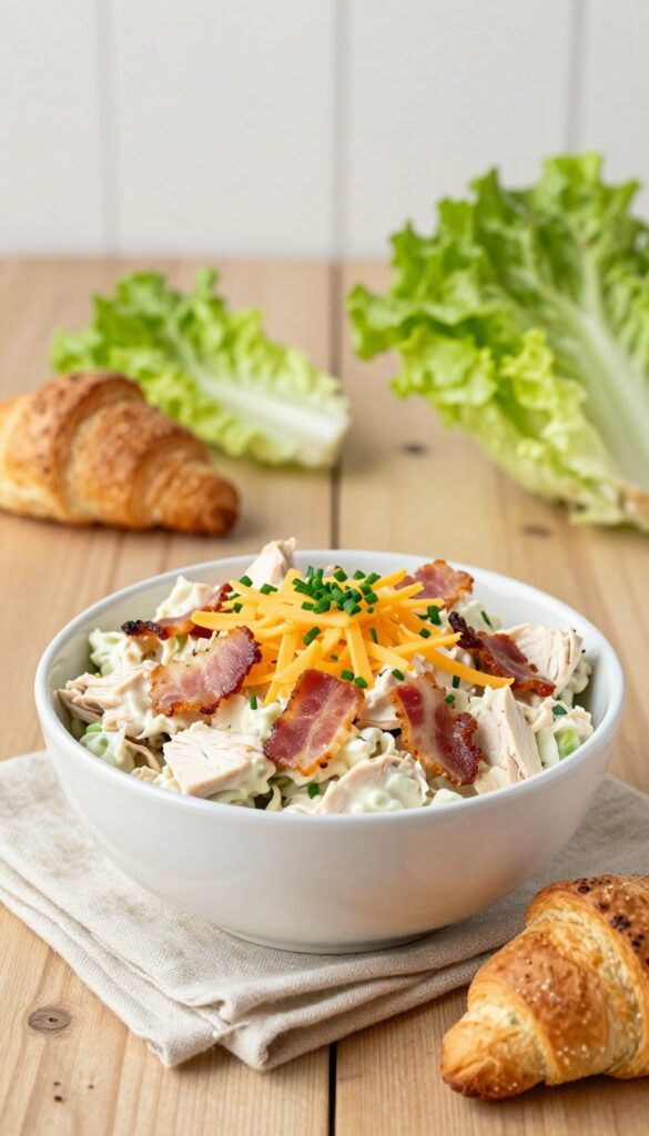 Bacon Ranch Chicken Salad with Cheddar and Chives