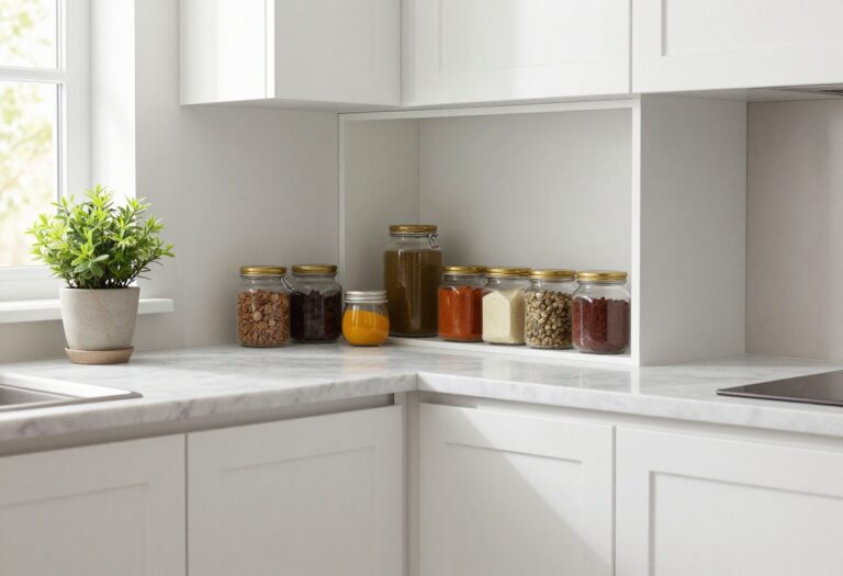 Modern kitchen corner cabinet with pull-out lazy Susan organizer
