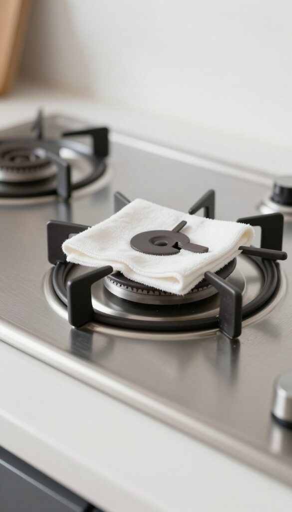 Cleaning an electric coil burner with a damp cloth
