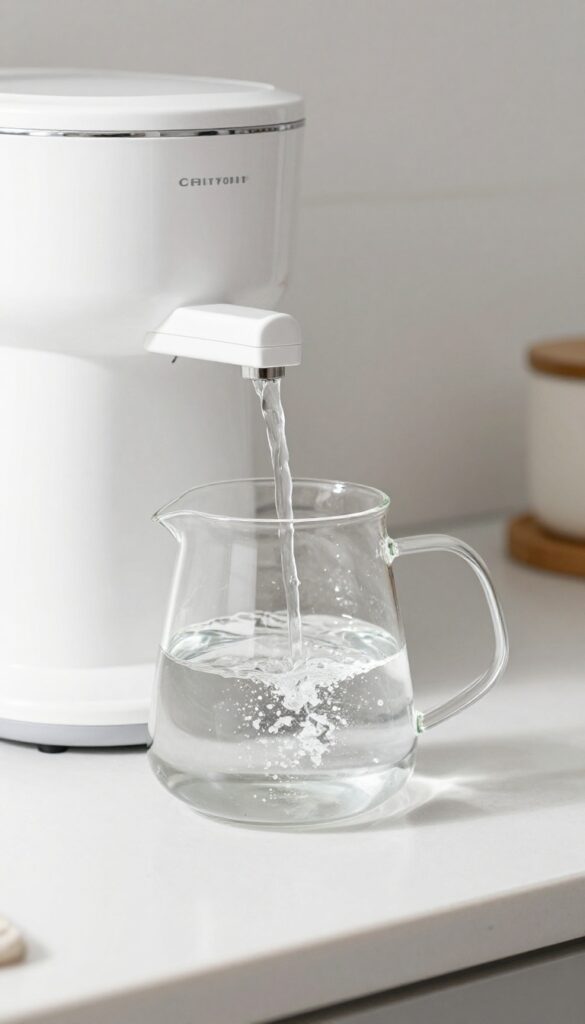 Fresh water cycle for cleaning coffee maker