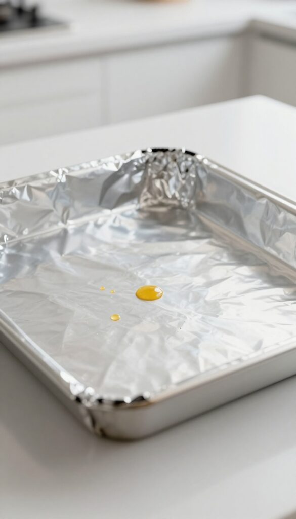 Aluminum foil liner on oven bottom catching spills
