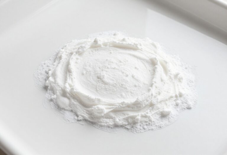 Applying baking soda paste to clean a greasy oven interior