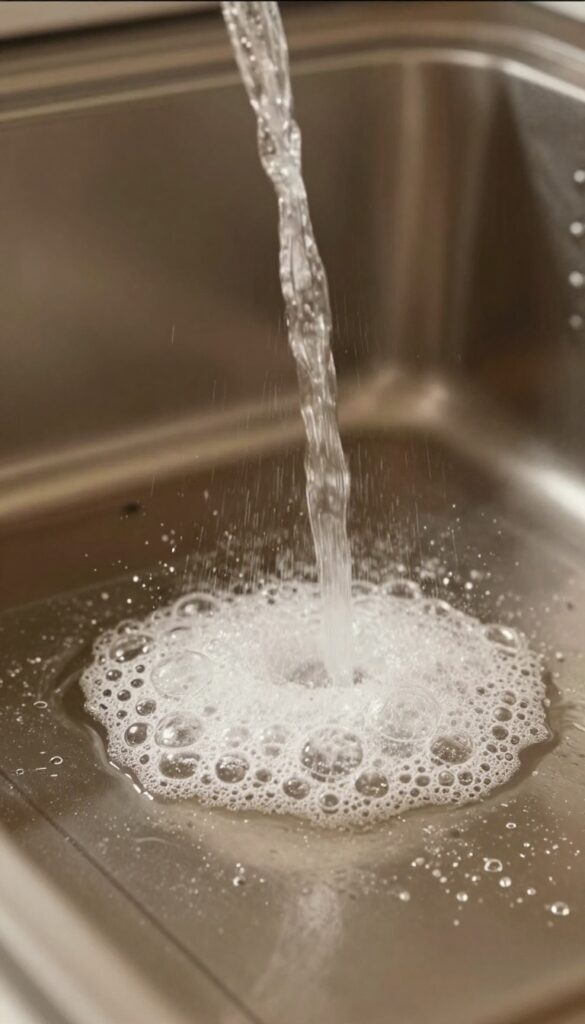 Pouring club soda over a fresh spill in a warm oven to clean burnt messes