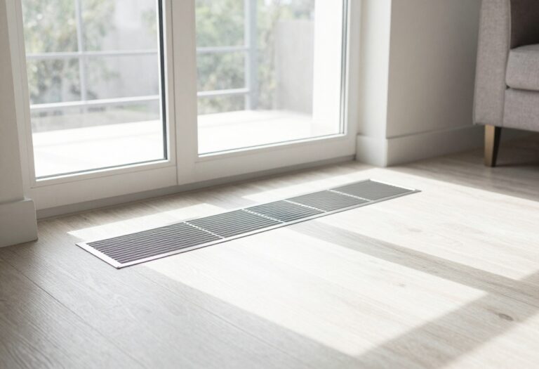 Clean air vent in a bright living room with sunlight