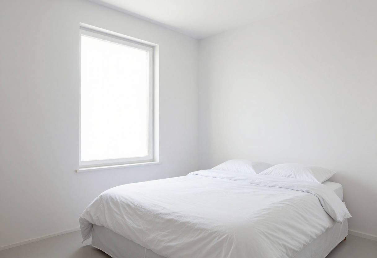 A clean and organized bedroom with a made bed and tidy surfaces, bathed in natural light.