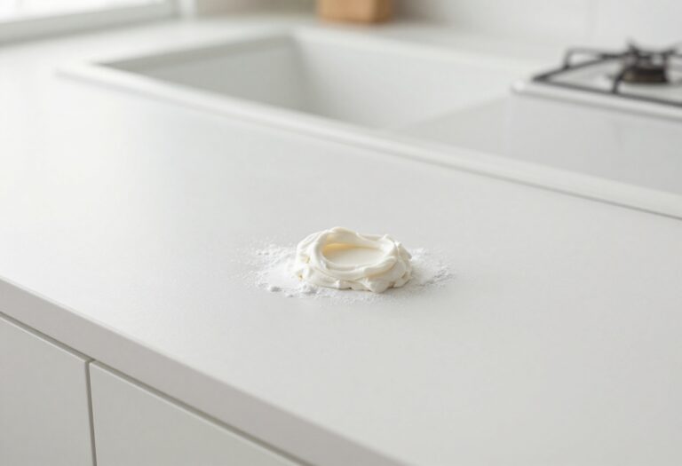 Applying baking soda paste to clean a greasy oven interior