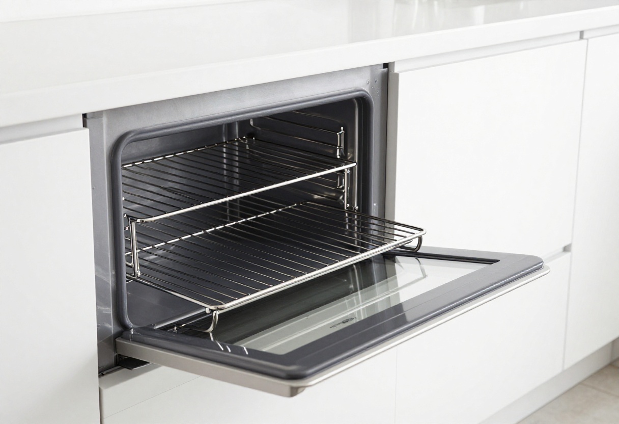 Clean oven racks in a modern oven