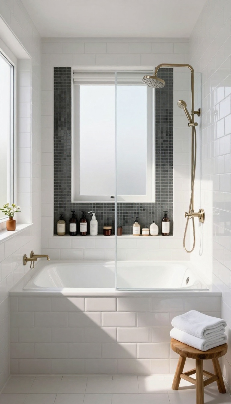 4. Alcove Tub with a Tile-In Shower Niche