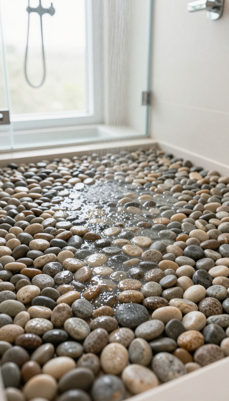 4. Pebble Floor for a Spa-Like Foot Massage
