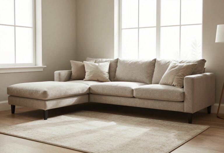 Cozy living room with warm greige walls and comfortable seating.